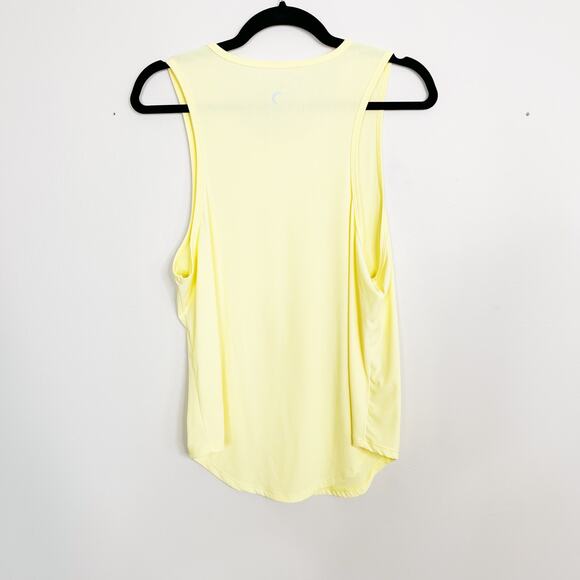 Zyia Active Ribbed Parallel Tank Top Yellow Large L Crew Neck Workout Stretch - Picture 2 of 9